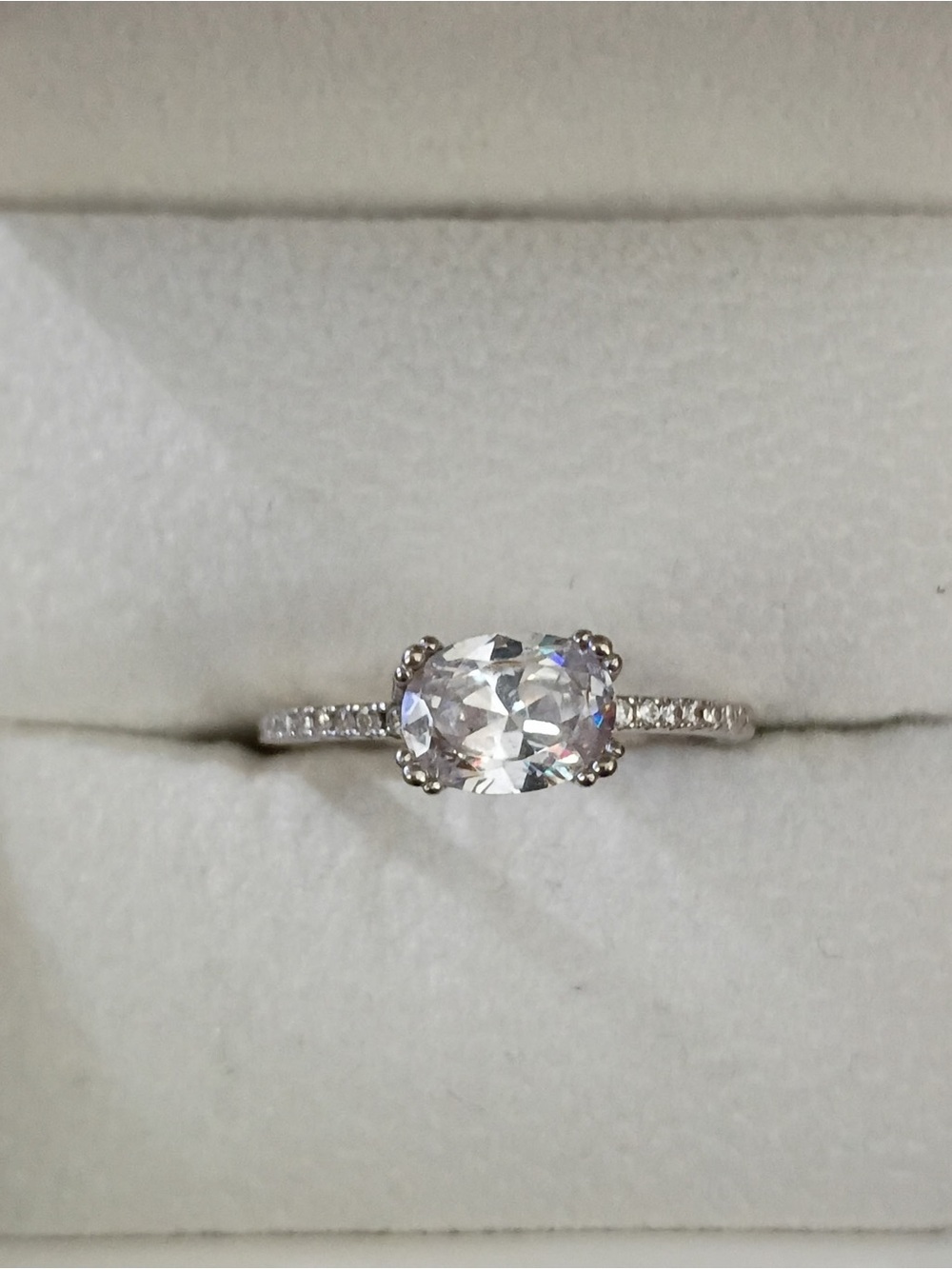 Classic Solitaire Oval-Cut Cubic Zirconia Ring